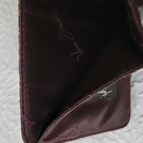 Vera Bradley KENSINGTON RETIRED Wallet - Pasley Black, Brown, Blue Yellow - Picture 9 of 11